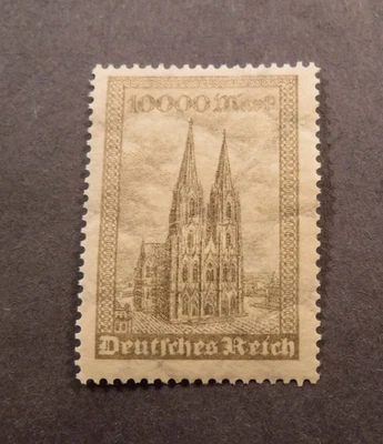 Scott# 238, 1923,  10,000 Marks, Cologne Catheral,  MNHOG - Image 1 of 2