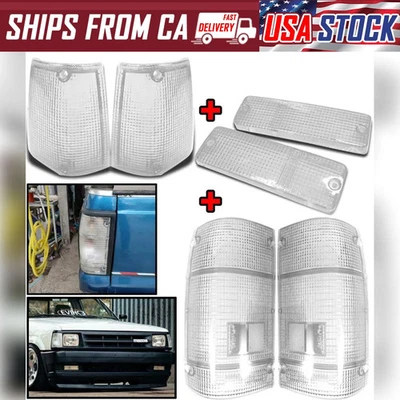 Set Corner Bumper Lamp Tail Light Clear Lens For Mazda B2000 B2200 B2600 1985-98 - Image 1 of 4