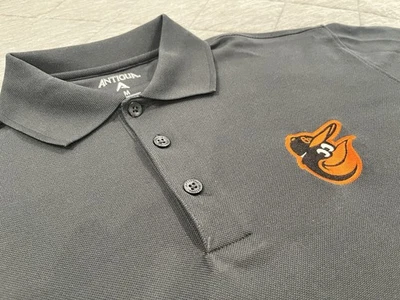 Camisa Polo Para Hombres Antigua MLB Baltimore Orioles Piqué Negra - Bordada - Mediana Foto 1 de 4