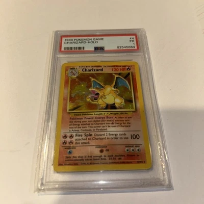 Pokemon Charizard Base Set Holo 4/102 Pokémon 1999 Unlimited PSA 1 - Image 1 of 2