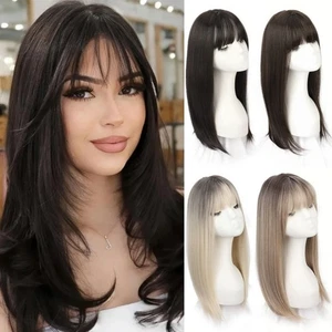 Synthetic Hair Topper with Bangs Fringe Hair Pieces for Thinning Hair - Picture 1 of 16