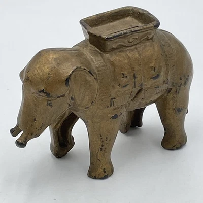 Vintage Cast Metal Elephant Coin Bank Heavy Sculpture Figurine Collectible - Image 1 of 4