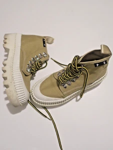 Proenza Schouler Size 37 US 7 City Boots Canvas Sneakers Venezia Gomma - Picture 1 of 11