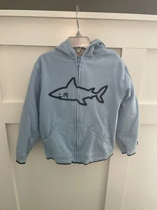 Janie and Jack boys Blue Shark hoodie size 6 - Picture 1 of 5