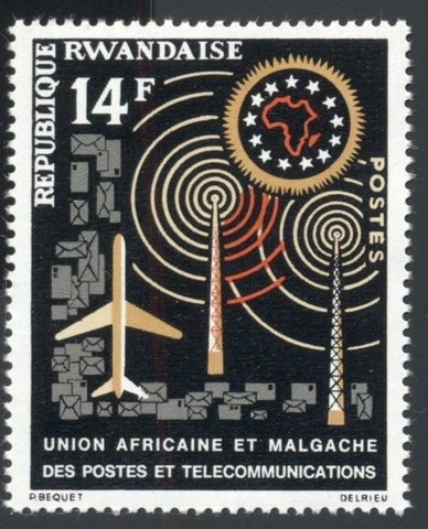 Rwanda Scott #36 MNH African Malagasy Postal Union $$ Cover