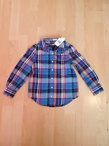 Ralph Lauren Girl's Blue Multi Shirt For 4 Years BNWT - Picture 1 of 6