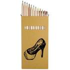 12 x 'Jewelled Womens Shoe' Long Colour Pencils (PE00010198)