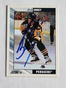 1992-93 Score BOB ERREY Signed Card #287 - Picture 1 of 2