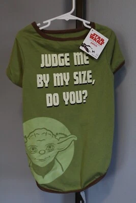STAR WARS Yoda JÚZGAME POR MI TALLA ¿VERDAD? Camiseta Perro XXL 22-24" Largo NUEVA NUEVA CON ETIQUETAS Foto 1 de 4
