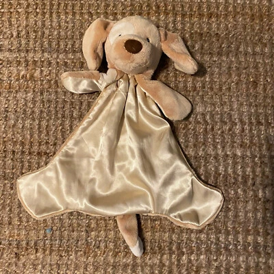 Защитное одеяло Lovey Gund Huggy Buddy желтовато-коричневое для щенка собаки атласное бежевое 14 дюймов - Изображение 1 из 4