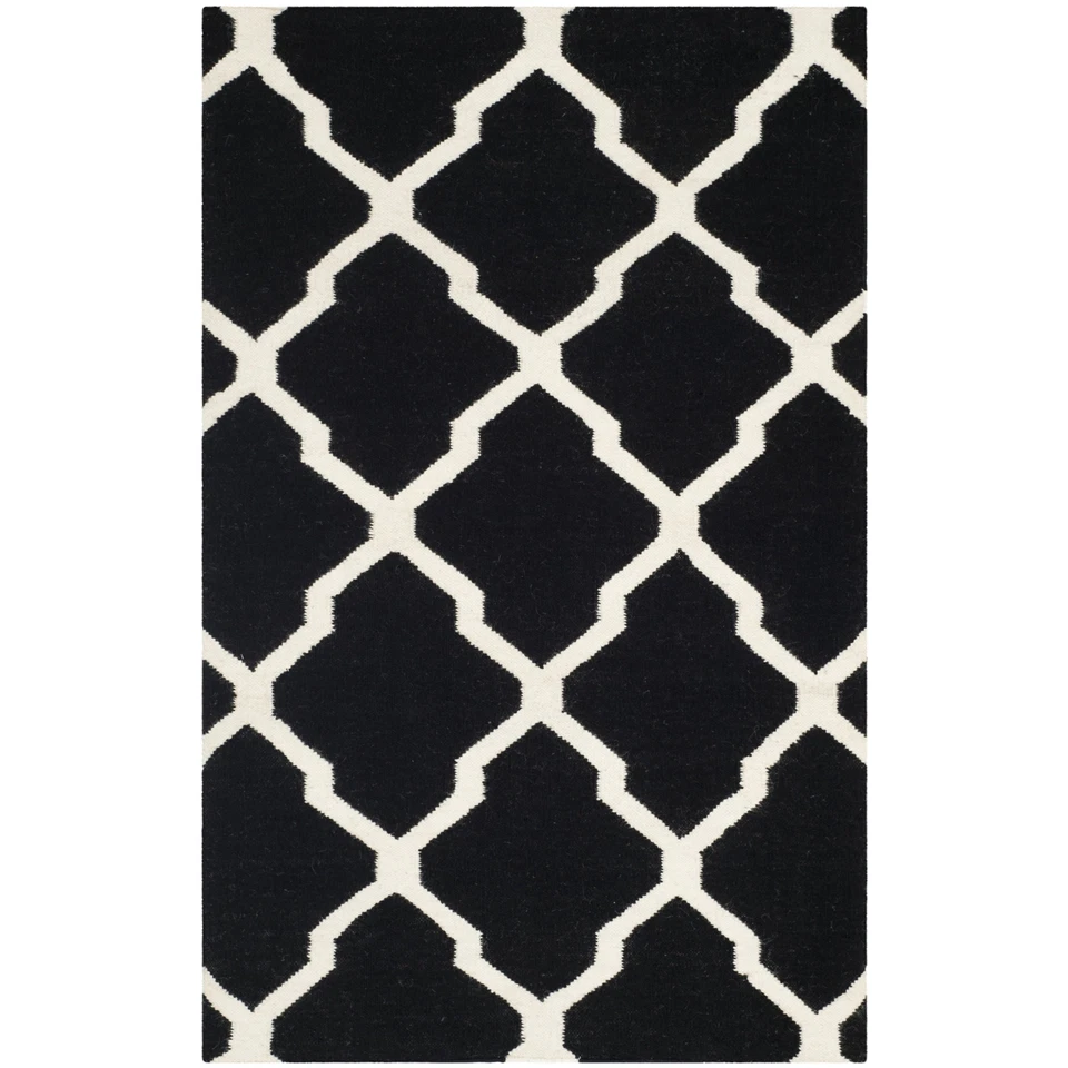 Safavieh Flat weave Wool Black/ Ivory Area Rug 3' x 5' - Image 1 of 1