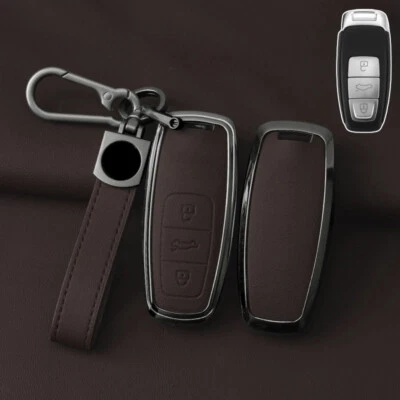 Zinc Alloy Leather Car Key Case Cover For Audi S3 S6 S8 Q8 A3 A6 A7 A8 RS6 Q7 Q8 - Image 1 of 4