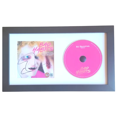 Ed Sheeran Signed CD Bad Habits Album Cover Framed Beckett Autograph COA Shivers Foto 1 de 4