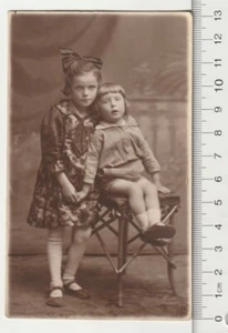 Vtg Real Photo Postcard 2 Sisters One Either Post Mortem Or Cerebral Palsy? LOOK - Picture 1 of 3