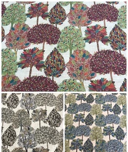 Porter+Stone ARBRE Trees Fabric, Linen/Viscose For Upholstery/Curtains/Cushions - Picture 1 of 16