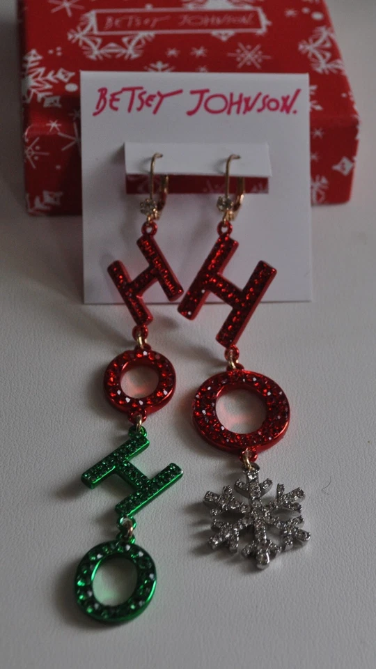 BRINCOS DE NATAL BETSEY JOHNSON HO FLOCO DE NEVE ALAVANCA TRASEIRA EM TOM DOURADO - Imagem 1 de 1