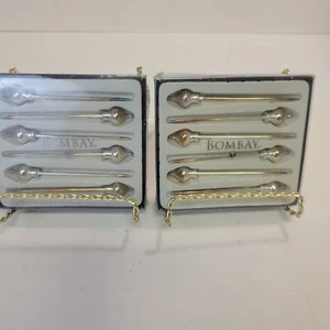 BOMBAY Cocktail Stick Two Sets Six Silver NIB - Picture 1 of 6