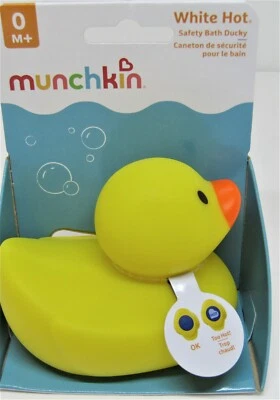 Baño de seguridad Munchkin bañera de pato goma bebé amarillo alerta caliente temperatura nuevo con etiquetas. Foto 1 de 4