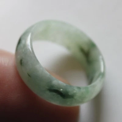 Size 9 3/4 ** CERTIFIED Natural Grade A Untreated Jadeite Jade Ring #R121 - Image 1 of 4