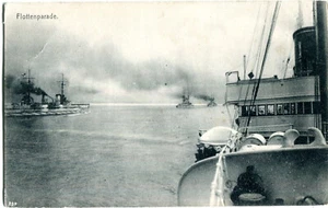 AK MARINE Flottenparade Kriegsschiffe Stempel WILHELMSHAVEN 1915 - Picture 1 of 1