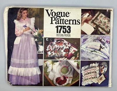 Vintage Vogue Patterns 1753 Misses Apron and Gift Items UNCUT - Image 1 of 4