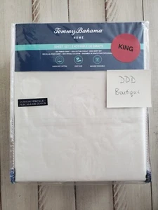 NEW Tommy Bahama Home KING Sheet Set Cotton Percale Off-White Ivory 4 pc SET - Picture 1 of 6