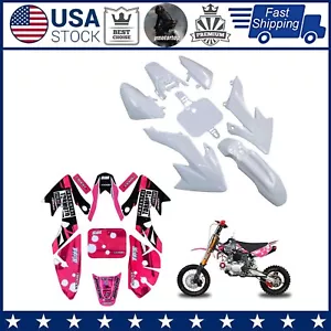 Guardabarros de plástico ABS blanco + calcomanías adhesivas rosa patrones elegantes para bicicleta CRF50 - Imagen 1 de 14