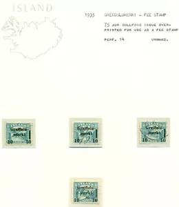 ICELAND GREIDSLUMERKI (Fee Stamp) Specialized collection on pages, Facit $270.00 - Picture 1 of 10