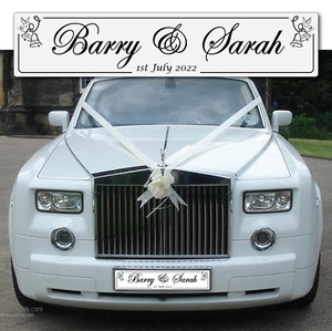 Just Married personalisierte Hochzeit Auto Nummernschilder Geschenk, reflektierend, maßgeschneidert - Bild 1 von 24