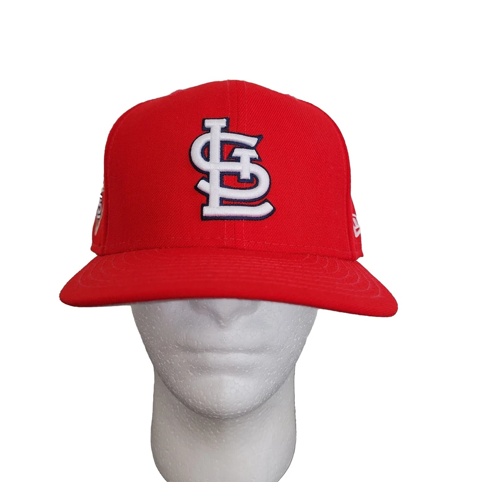 St. Louis Cardinals Hat New Era 7 5/8 59fifty Fitted Cap Red World Series Wool - Image 1 of 4