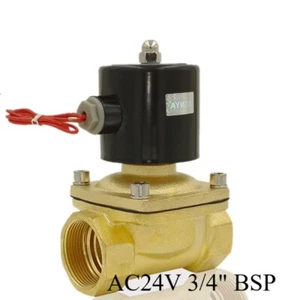 Elettrovalvola in ottone per acqua aria gas normalmente chiusa AC24V 3/4" BSP - Foto 1 di 4