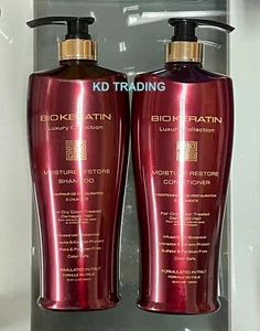 2-Pk BIO KERATIN Protein Luxury MOISTURE RESTORE Botanical SHAMPOO + CONDITIONER - Picture 1 of 6