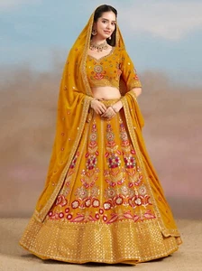 Indian Lengha Wedding Wear Party Bridal Pakistani Designer Bridal Lehenga Choli - Picture 1 of 10