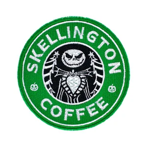 Jack Skellington Coffee Disney TNBC Starbucks Logo Embroidered Sew Iron-On Patch - Picture 1 of 5