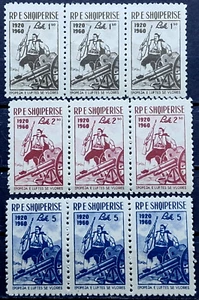 Albanien 1960 - postfrisch - 9 Briefmarken - 3 komplette Sets - Warrior Battle Ausgabe - Bild 1 von 5