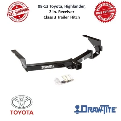 Enganche de remolque Draw-Tite 75586 clase III, receptor negro de 2" compatible con Highlander 08-13 Foto 1 de 4