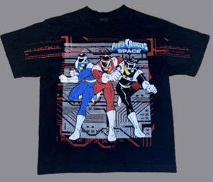 Vintage 90s Power Rangers In Space Tshirt Youth Small 16.5" Chest Single Stitch - Bild 1 von 8