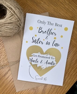 Беременность объявления. беременность царапин карты, брат и невестка показывают - Изображение 1 из 4