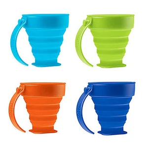 Stilvolle Silikon Klappbecher Reise Camping Zuhause Kaffee Tee Faltbare Tasse 4p Set - Bild 1 von 5