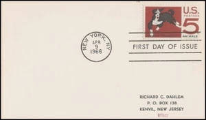 USA3 #1307 ADDR FIRST DAY CARD FDC Humane Treatment of Animals - Picture 1 of 1