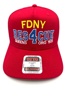FDNY RESCUE CO 4 Cap Mütze Snapback individuelle Stickerei Feuerwehr New York ROT - Bild 1 von 5