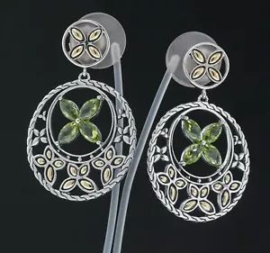 John Hardy Batu Kawung Ohrringe grüner Peridot 925 Sterling Silber 18K Gelbgold - Bild 1 von 4