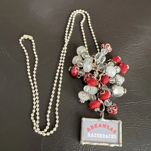 Arkansas Razorbacks Women’s Chain Necklace With Large Pendant - Picture 1 of 11