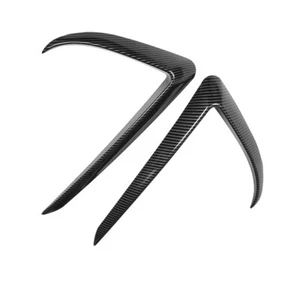 For Tesla Model Y 2020-2022 Matte Black Front Fog Light Lamp Spoiler Cover Trim - Picture 1 of 9