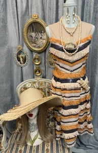 NWT Fringe Sequin Dress Size S/M With Hat And Necklace  - Picture 1 of 7