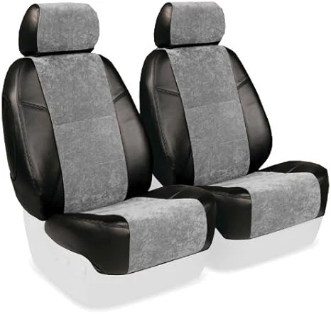 Cubierta de asiento con canastilla Coverking personalizada 50/50 para Lexus RX330 gris Alcantara DELANTERA Foto 1 de 1
