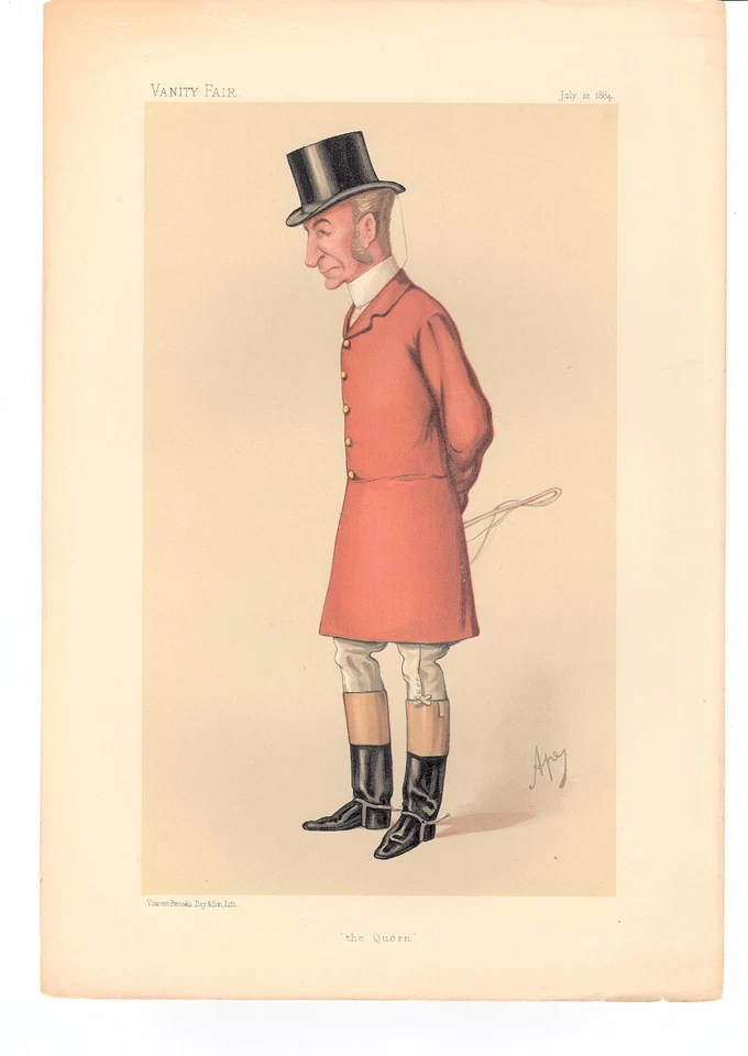 Антикварная литография Vanity Fair Fox Hunter Mr. John Coupland, «The Quorn», 1884 - Изображение 1 из 1