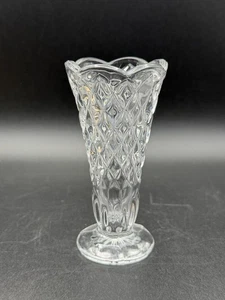Vintage Cut Glass Flower Bud Vase Footed 4.75” - Picture 1 of 6
