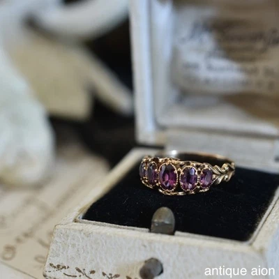 Rodolita natural de oro de 15 quilates de la era victoriana antigua británica de finales del siglo XIX Foto 1 de 4