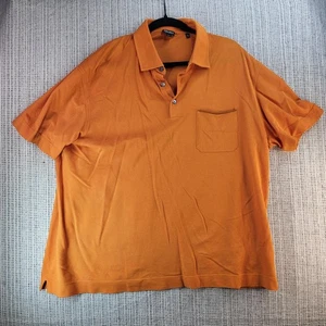 Zegna Poloshirt Herren 3XL Orange Piqué Kurzarm Tasche Luxus Made in Turkey - Bild 1 von 8